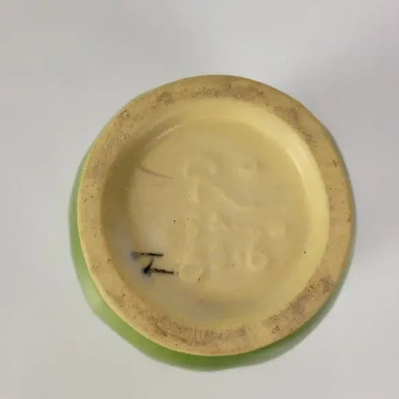 Vintage Roseville Pottery Planter Ribbed Flower‎ Plant Pot 6.25" Green Glazed - Picture 11 of 16